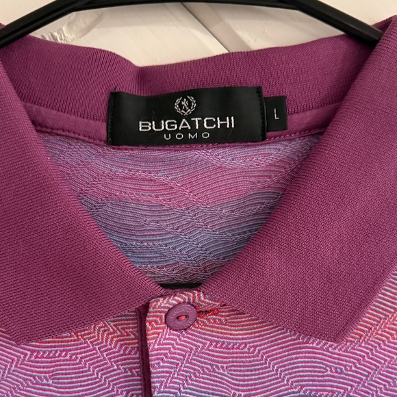 Bugatchi Other - Bugatchi Men's Pink and Purple Polo Shirt